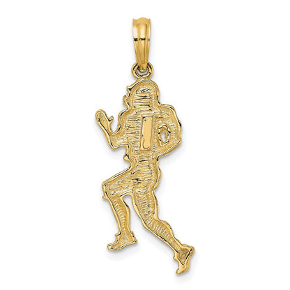10K Yellow Gold 10K Polished Running Football Player Charm