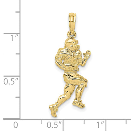 10K Yellow Gold 10K Polished Running Football Player Charm