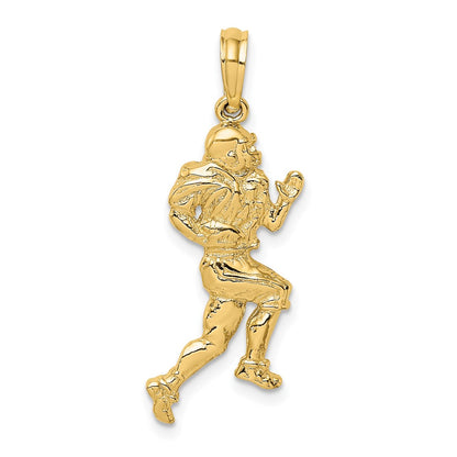 10K Yellow Gold 10K Polished Running Football Player Charm