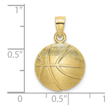 10K Yellow Gold 10K Textured Basketball Charm