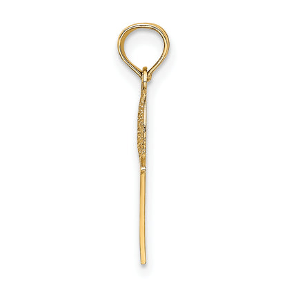 10K Yellow Gold 10K #1 Basketball With Hoop Charm
