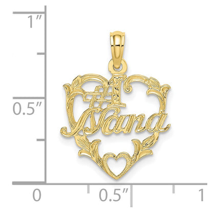 10K Yellow Gold 10K #1 Nana In Heart Charm