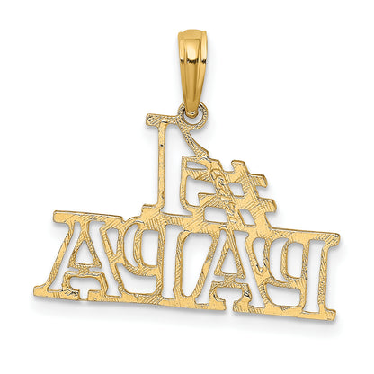 10K Yellow Gold 10K #1 Papa Cut-Out Charm