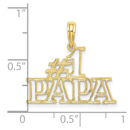 10K Yellow Gold 10K #1 Papa Cut-Out Charm