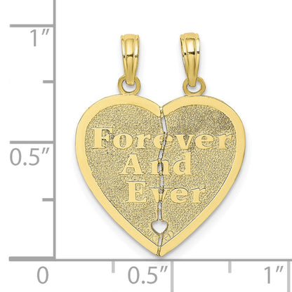 10K Yellow Gold 10K Forever And Ever 2 Piece Break-A-Part Heart Charm