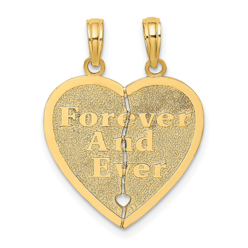 10K Yellow Gold 10K Forever And Ever 2 Piece Break-A-Part Heart Charm