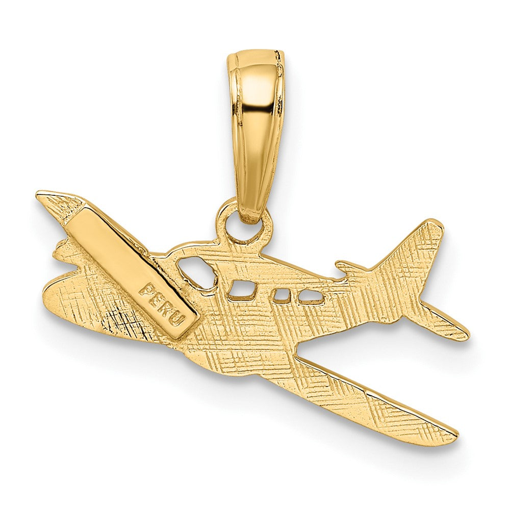 10K Yellow Gold Cessna Plane Pendant