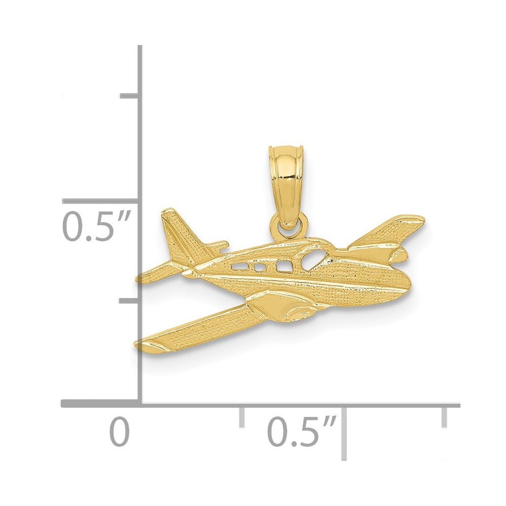 10K Yellow Gold Cessna Plane Pendant