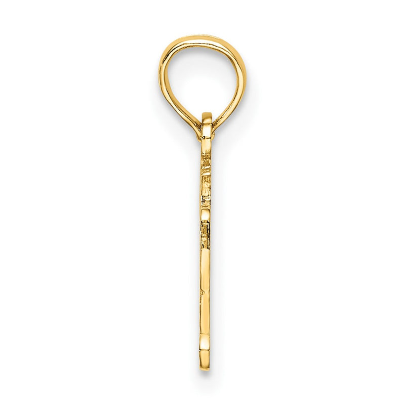 10K Yellow Gold 10K Polished And Engraved Oy Vey Charm