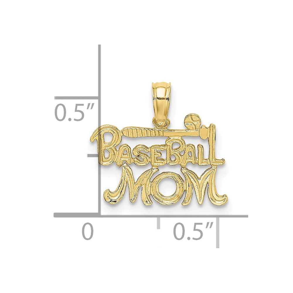 10K Yellow Gold 10K Baseball Mom Charm