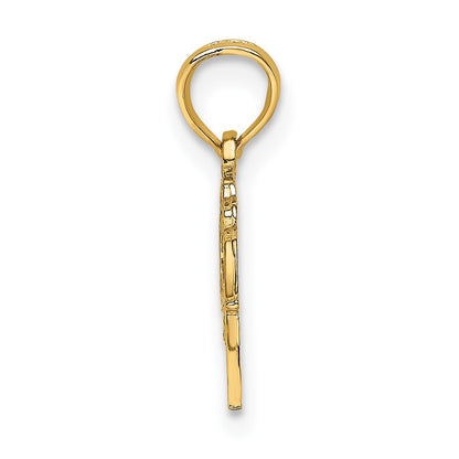 10K Yellow Gold 10K Block And Engraved Great Grandma Charm