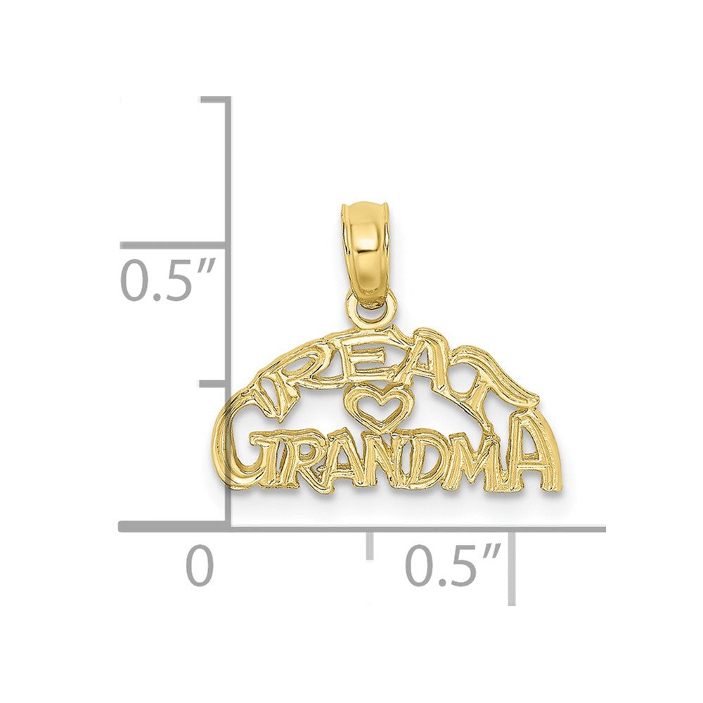 10K Yellow Gold 10K Block And Engraved Great Grandma Charm