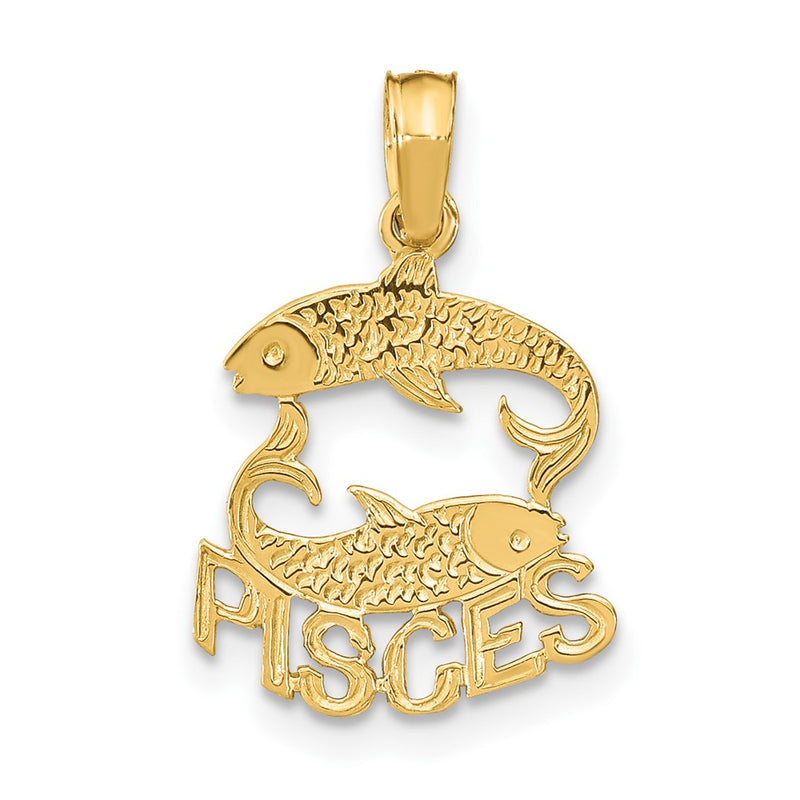 10K Yellow Gold 10K Pisces Zodiac Charm