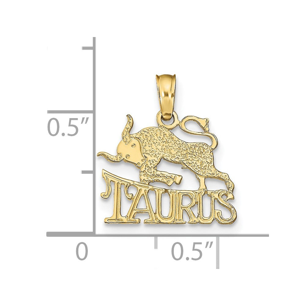10K Yellow Gold 10K Taurus Zodiac Charm