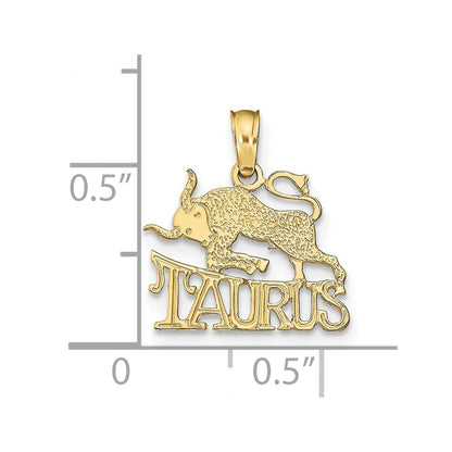 10K Yellow Gold 10K Taurus Zodiac Charm