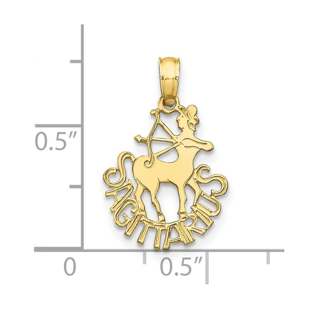 10K Yellow Gold 10K Sagittarius Zodiac Charm
