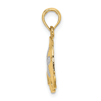 10K Yellow W/Rhodium 10K W/ Rhodium Polished Sand Dollar Charm