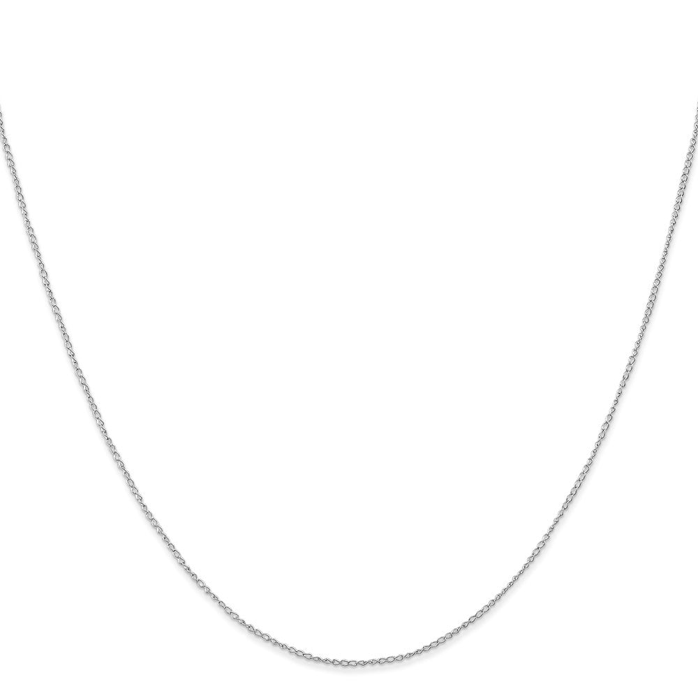 2 Inch 10K White Gold .5mm Carded Curb Chain Necklace
