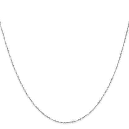 2 Inch 10K White Gold .5mm Carded Curb Chain Necklace