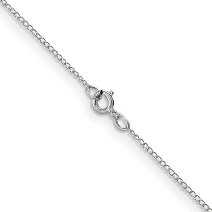 10K White Gold .5mm Carded Curb Chain Necklace