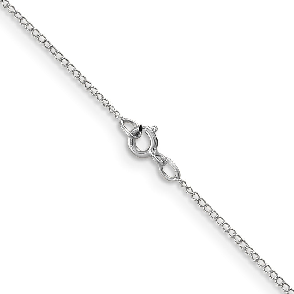 2 Inch 10K White Gold .5mm Carded Curb Chain Necklace