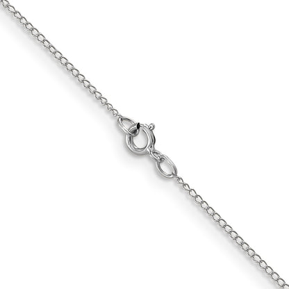 2 Inch 10K White Gold .5mm Carded Curb Chain Necklace