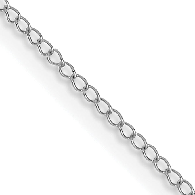 10K White Gold .5mm Carded Curb Chain Necklace
