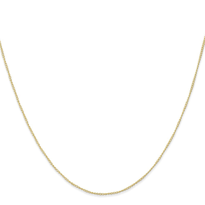 24 Inch 10K Yellow Gold .5mm Carded Curb Chain Necklace