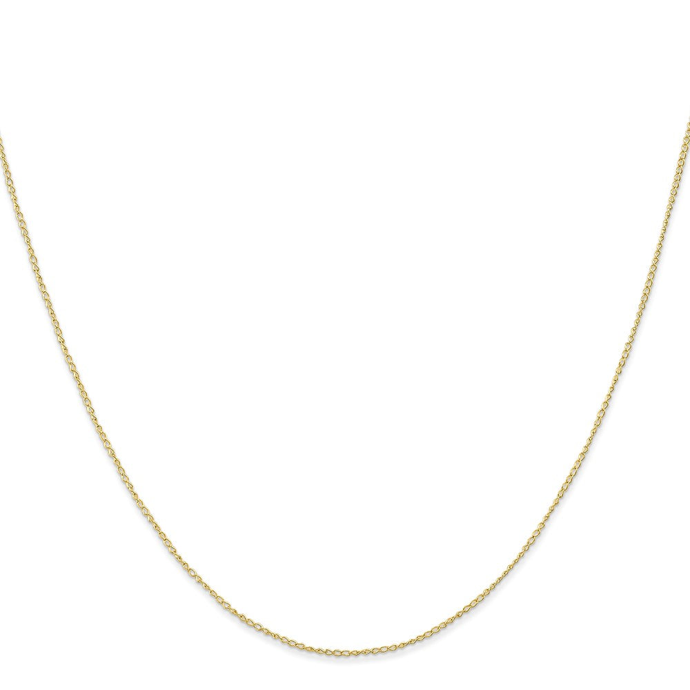 2 Inch 10K Yellow Gold .5mm Carded Curb Chain Necklace