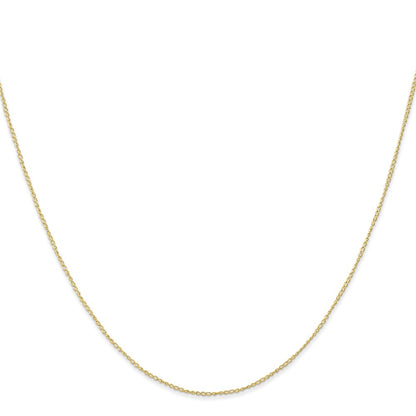2 Inch 10K Yellow Gold .5mm Carded Curb Chain Necklace