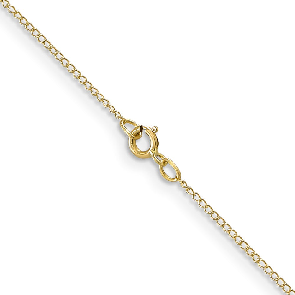 2 Inch 10K Yellow Gold .5mm Carded Curb Chain Necklace