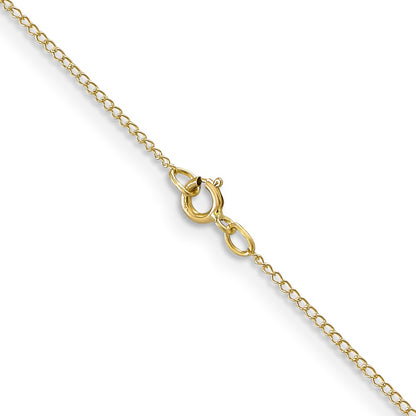 2 Inch 10K Yellow Gold .5mm Carded Curb Chain Necklace