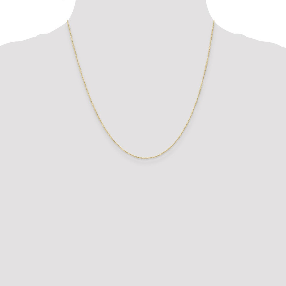 2 Inch 10K Yellow Gold .5mm Carded Curb Chain Necklace
