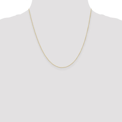 2 Inch 10K Yellow Gold .5mm Carded Curb Chain Necklace