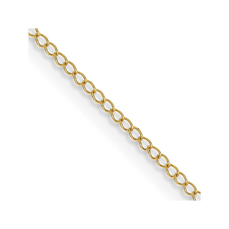 24 Inch 10K Yellow Gold .5mm Carded Curb Chain Necklace