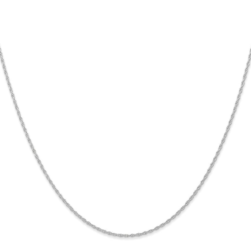 24 Inch 10K White Gold .95mm Carded Cable Rope Chain Necklace