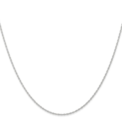 10K White Gold .95mm Carded Cable Rope Chain