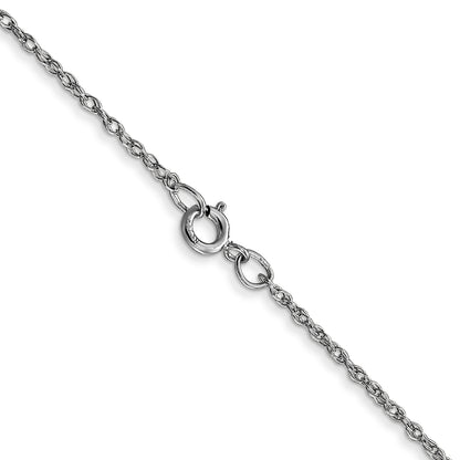 10K White Gold .95mm Carded Cable Rope Chain
