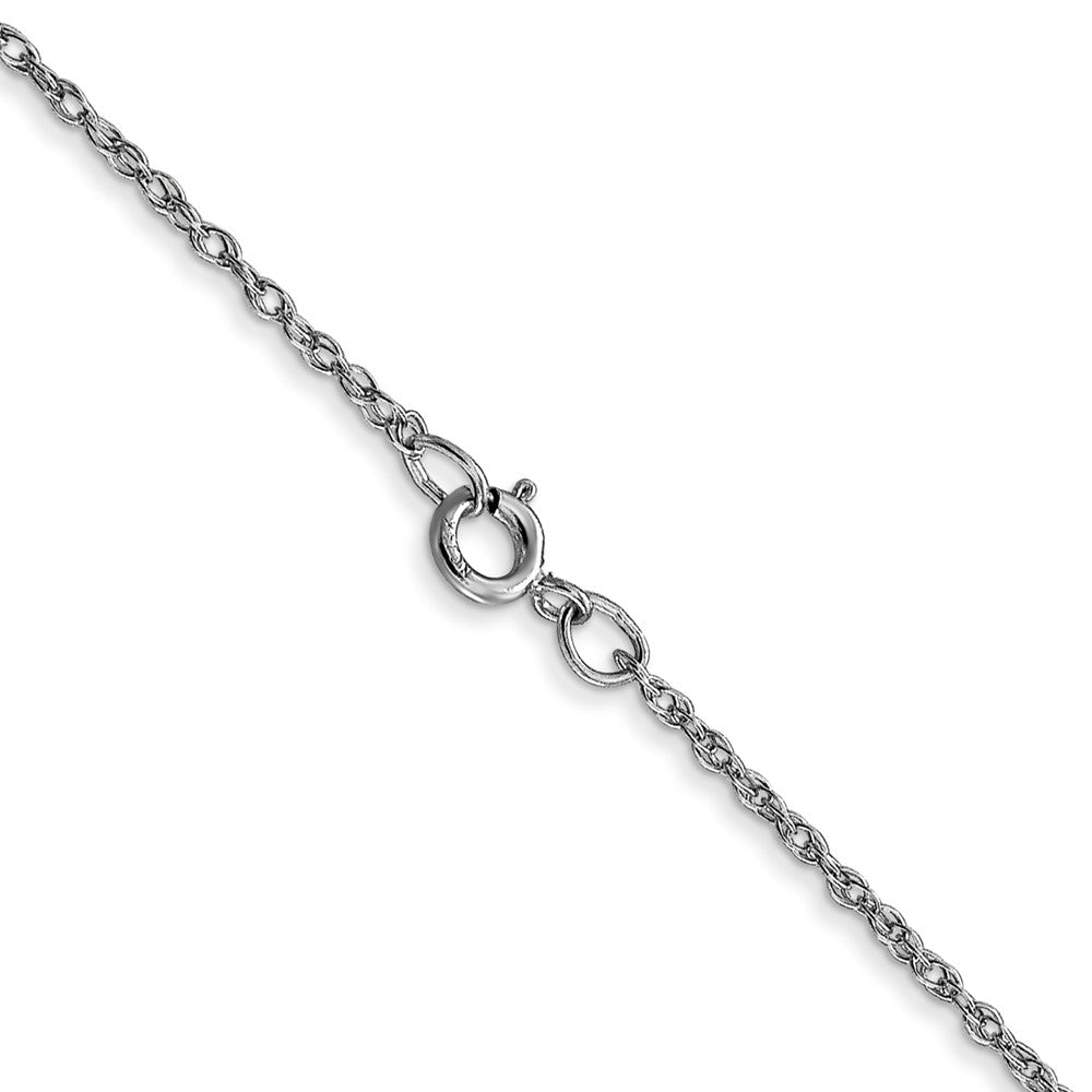 16 Inch 10K White Gold .95mm Carded Cable Rope Chain Necklace