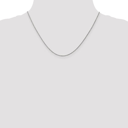 10K White Gold .95mm Carded Cable Rope Chain