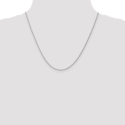 10K White Gold .95mm Carded Cable Rope Chain