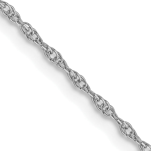 10K White Gold .95mm Carded Cable Rope Chain