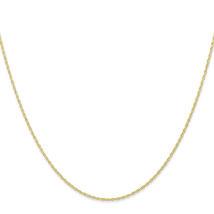 16 Inch 10K Yellow Gold .95mm Carded Cable Rope Chain Necklace