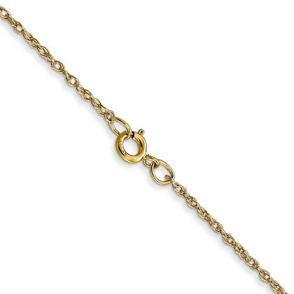 16 Inch 10K Yellow Gold .95mm Carded Cable Rope Chain Necklace