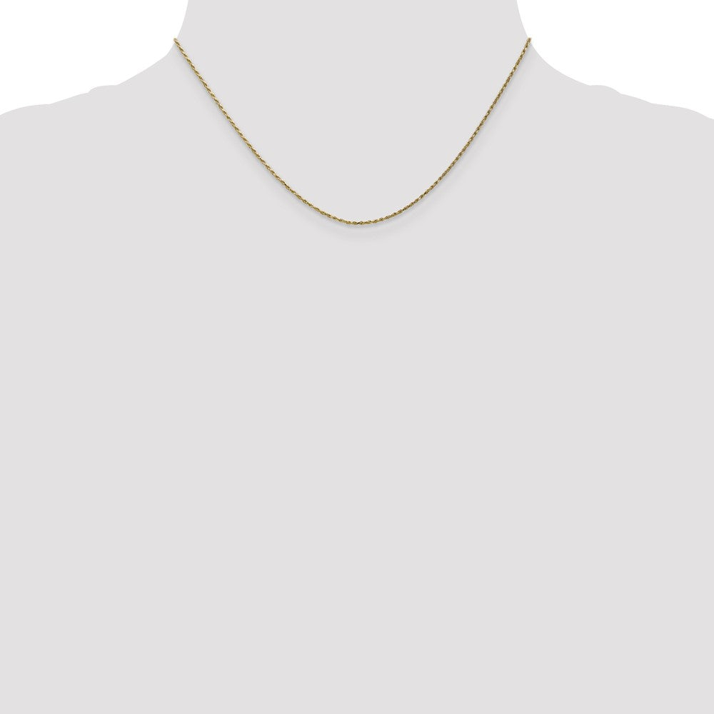 16 Inch 10K Yellow Gold .95mm Carded Cable Rope Chain Necklace