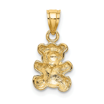 10K Yellow W/Rhodium Teddy Bear Charm
