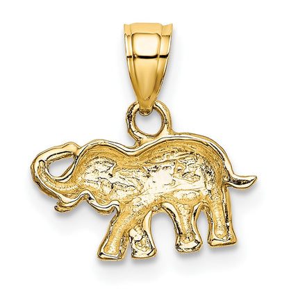 10K Yellow W/Rhodium W/ Rhodium Small Elephant Charm