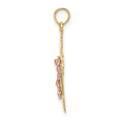 10K Two-Tone 10K Two-Tone Crucifix Charm
