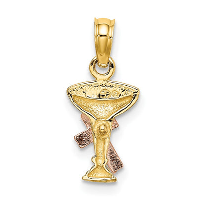 10K Two-Tone 10K Two-Tone Communion Cup W/ Cross Charm
