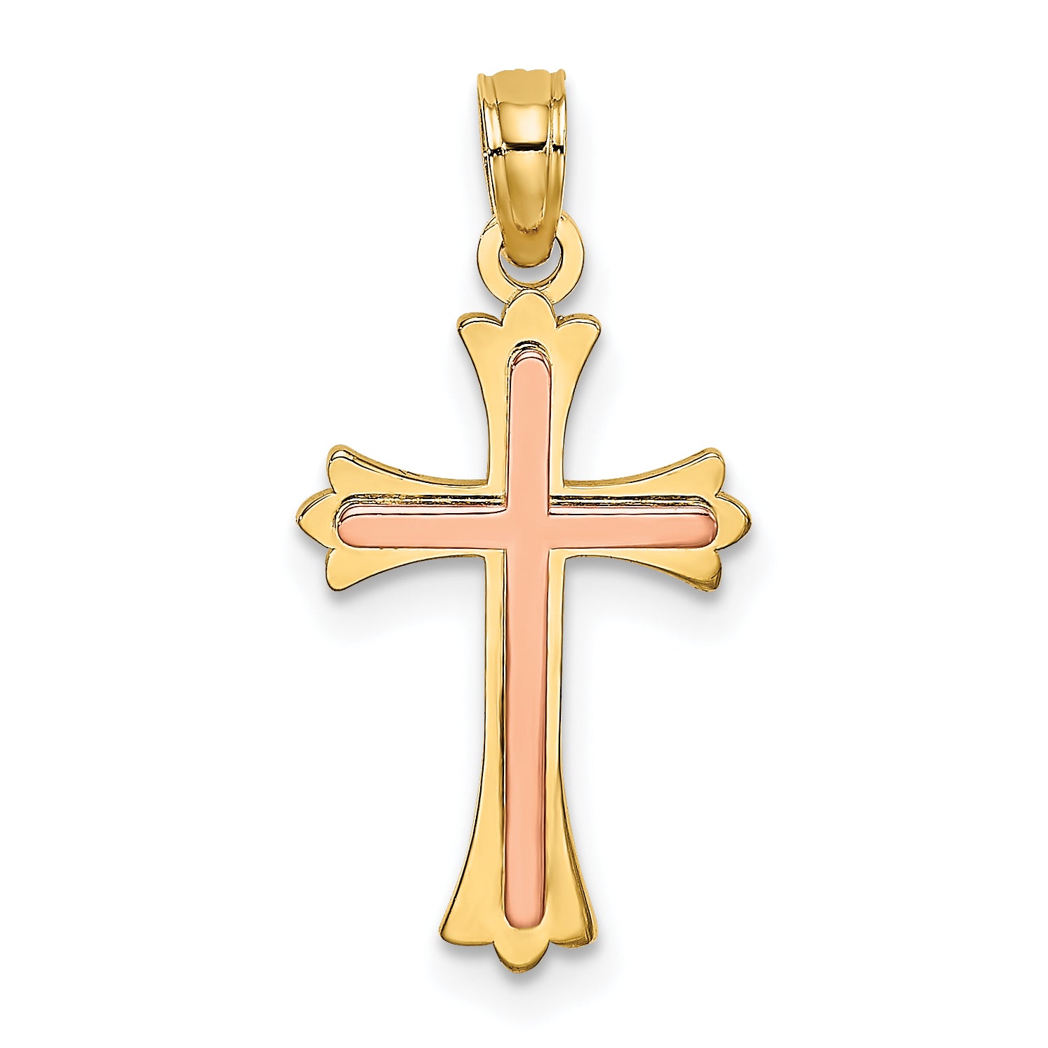 10K Two-Tone 10K Two-Tone Cross Charm